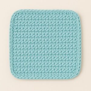 "Ice Blue Bliss" Crochet Washcloth - Handmade Cotton Cloth for Everyday Use